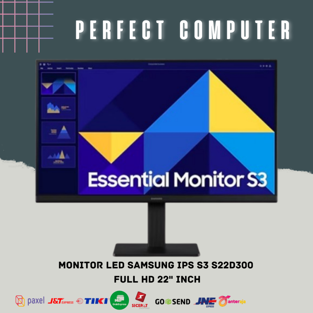 Monitor Samsung IPS S3 S22D300 Full HD 22" Inch LS22D300EAEXXD LED