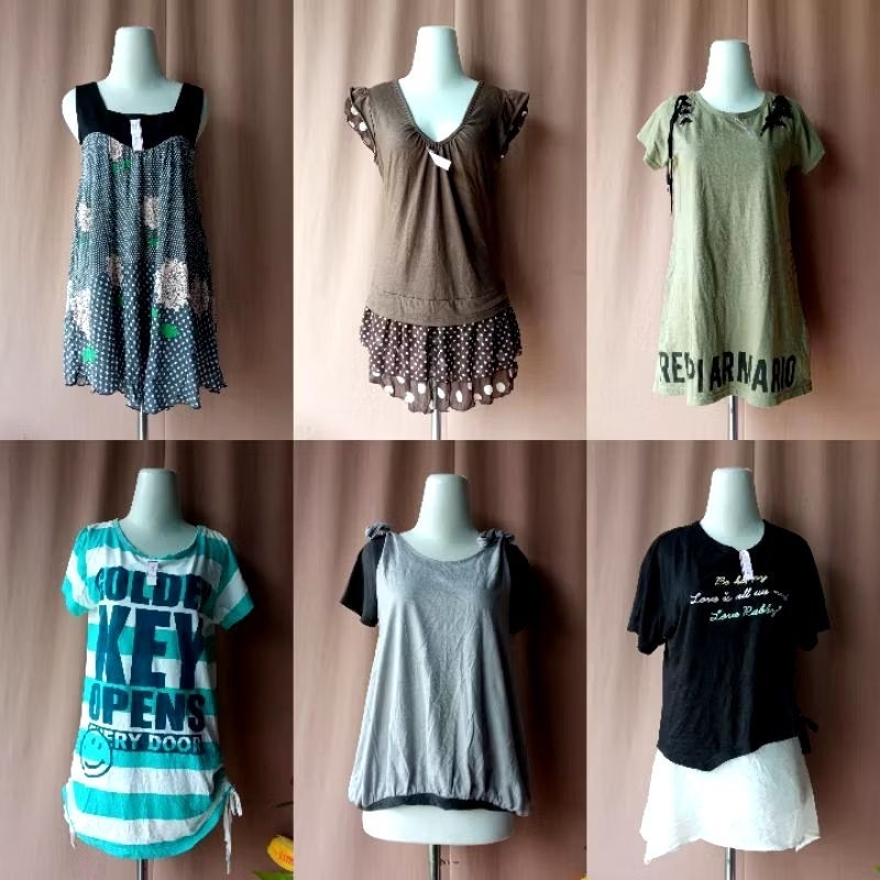 PART 1 ATASAN WANITA PENDEK MURAH // KAOS MURAH//KEMEJA KENGAN PENDEK//BLOUSE LENGAN PENDEK