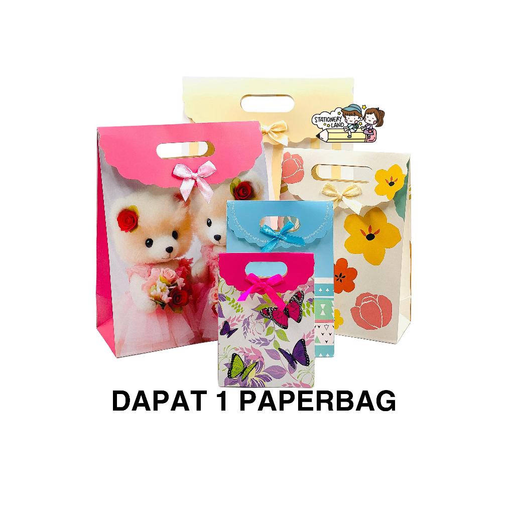 

( StaLand ) Paper Goodie Hand Bag Tas Kertas Kado Ulang Tahun Pita S M L XL XXL