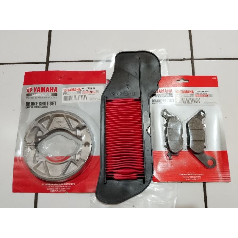FILTER SARINGAN UDARA + DISPAD KAMPAS REM DEPAN + KAMPAS REM BELAKANG MIO J, SOUL GT 115, FINO 115, 