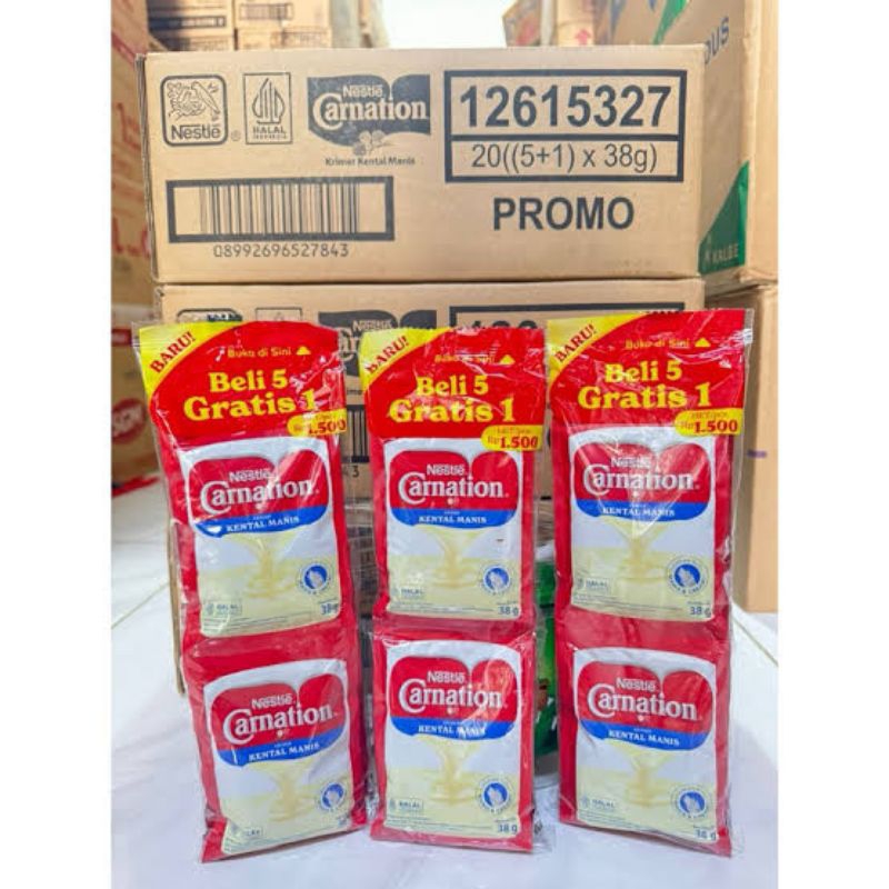 

Nestle Carnation Krimer Kental Manis Sachet 38gr x 6 Sachet