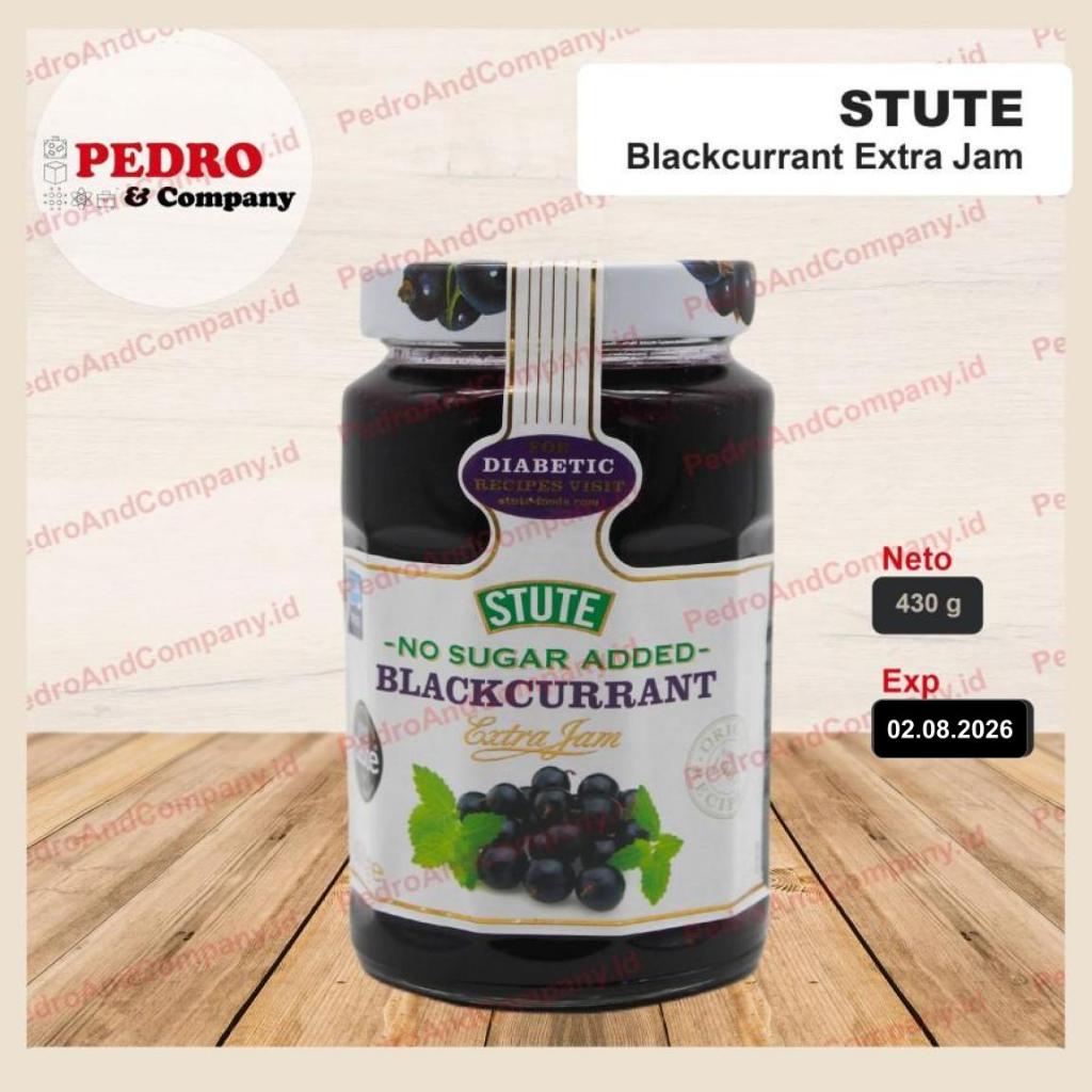 

Stute blackcurrant jam no sugar 430 gram - selai buah import german