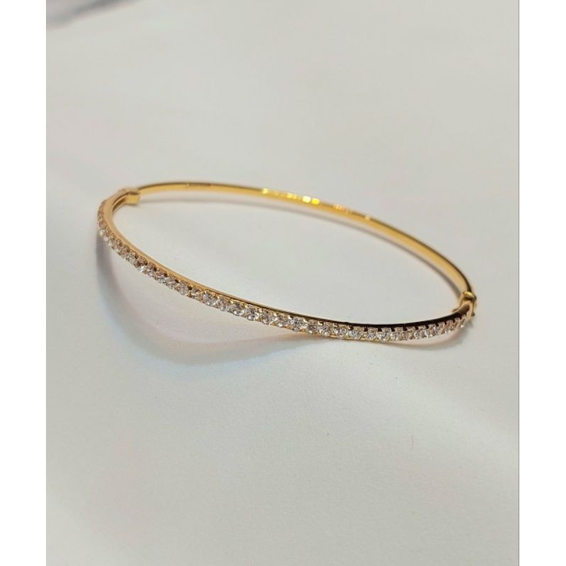 Gelang Kaku Emas Fashion Zircon 3.46 Gram 700 16k (GH163)