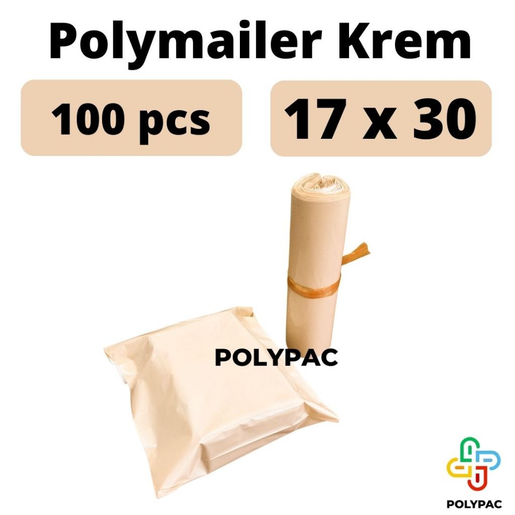

Polymailer Coklat / Krem / Beige [17x30] isi 100 pcs - Polymailer Lem Warna Coklat Nude
