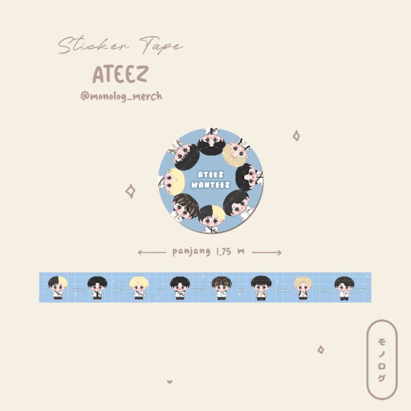 

sticker tape ateez wanteez chibi ver