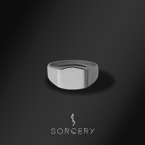 SORCERY 925 Silver Ring SGN Cincin Perak Emas Hitam Unisex Pria Wanita