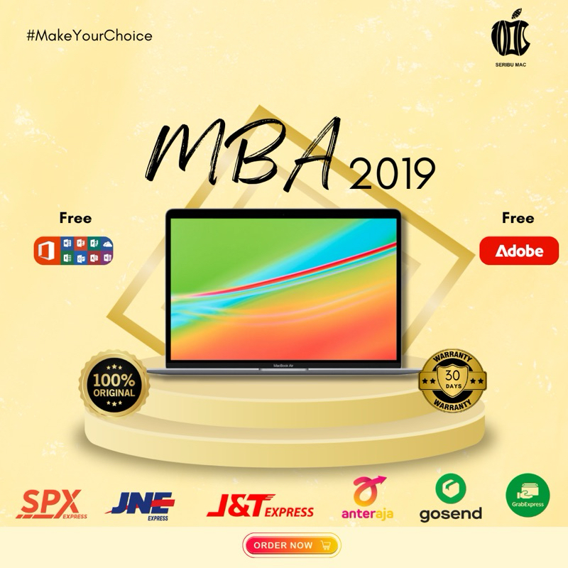 Macbook Air 13" 2019 Ram 8 SSD 128/256/512  second original bergaransi