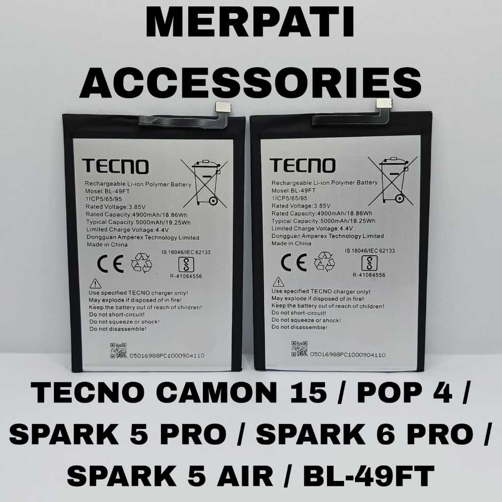 BATERAI / BATRAI / BATRE / BATTERY TECNO SPARK 6 GO KE5 / BL-49FT / BL49FT