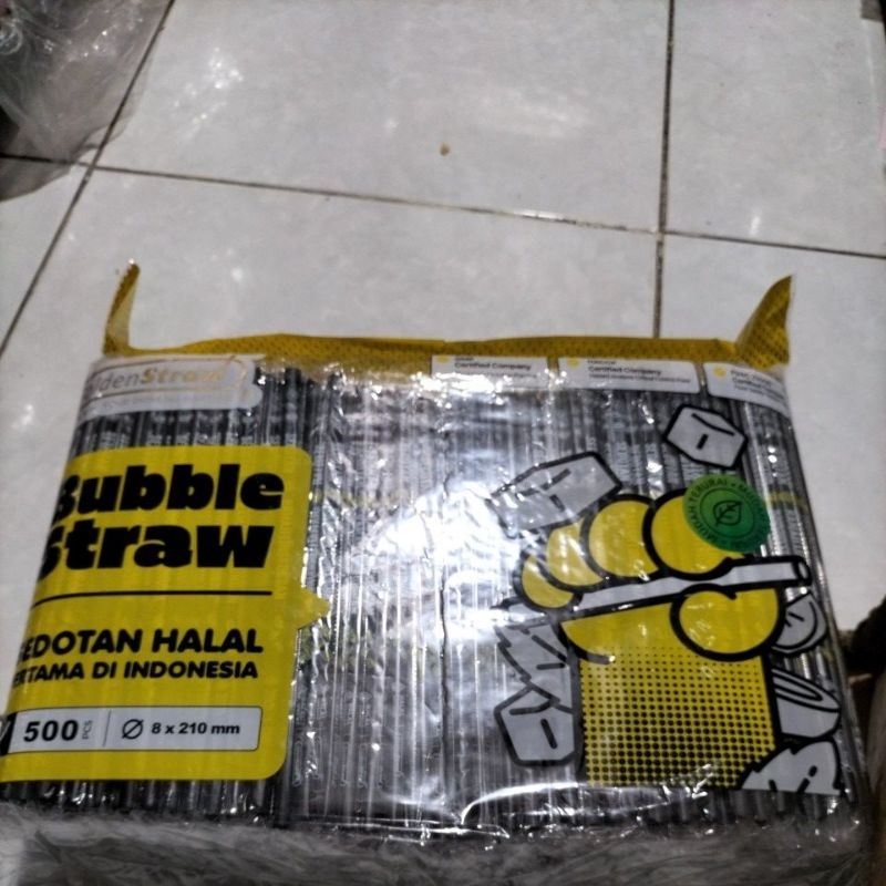 Sedotan steril hitam 8 mm sedotan bubble pipet hitam  NEW