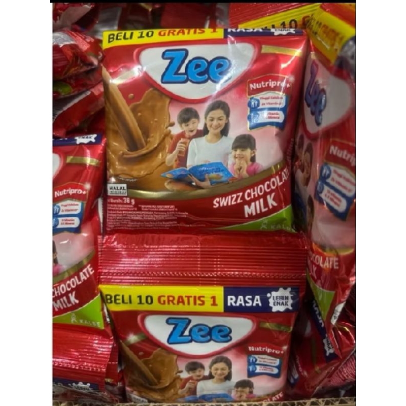 

Zee susu rasa coklat 1 renceng isi 10 sachet + GRATIS 1 renceng @38