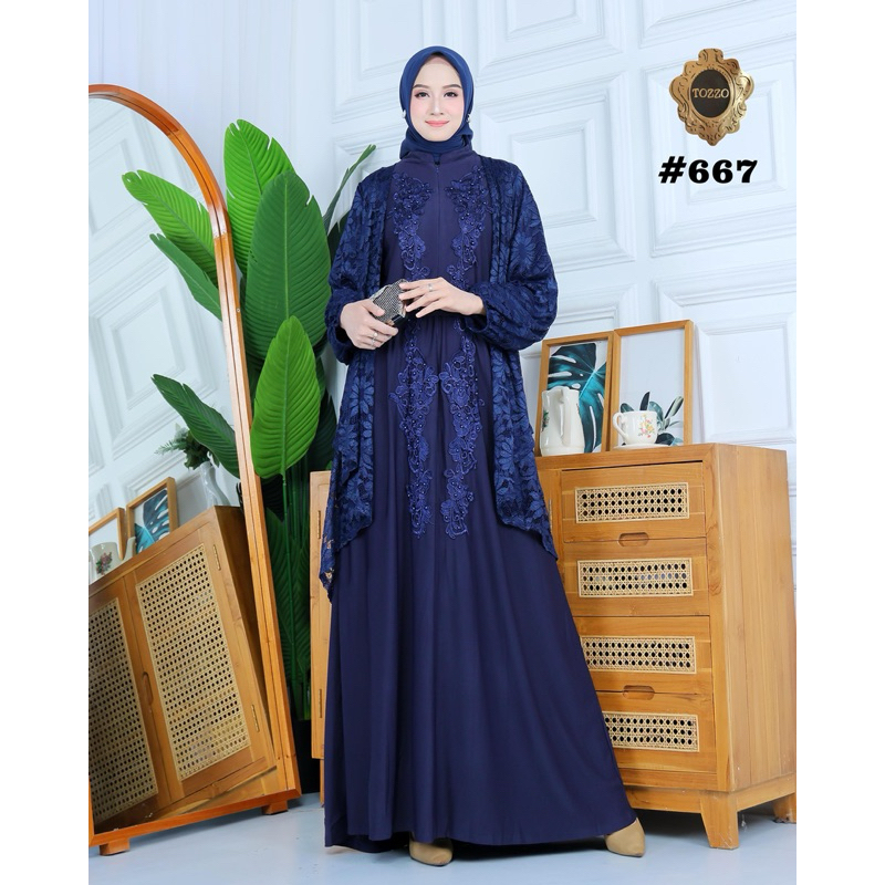 Gamis Brokat Premium Jumbo Busui Gaun Pesta Muslimah Grosir by Tozzo 664