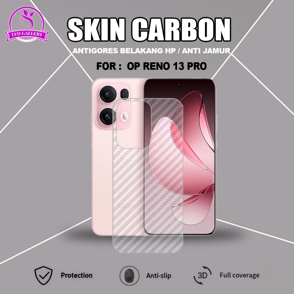 Oppo Reno 13 Oppo Reno 13F Oppo Reno 13 Pro Skin Carbon Transparan Garskin Anti Gores Belakang Oppo 
