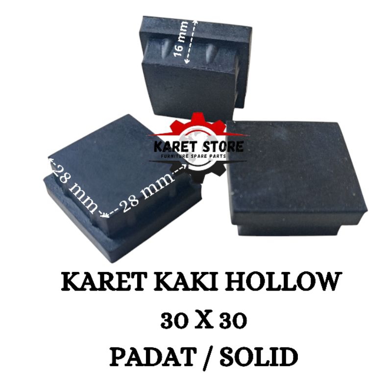 KARET KAKI HOLLOW 3x3 PADAT/KARET TAPAK KAKI/ KARET ALAS KAKI MEJA/KURSI/BANGKU