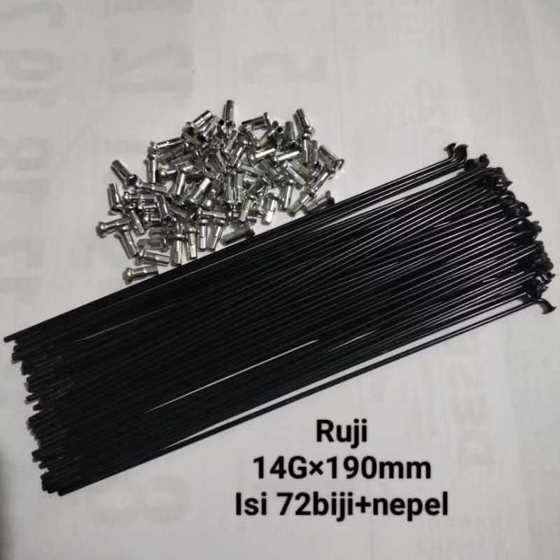 Ruji sepeda 20 inchi jari jari sepeda ukuran 14gx187 dan 14gx190 sepeda lipat BMX