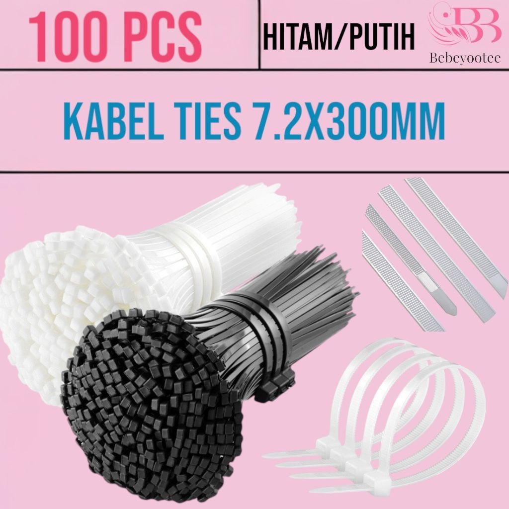 

kabel ties 30cm/cable tie/kabel ties 7.2x300mm isi 100pcs
