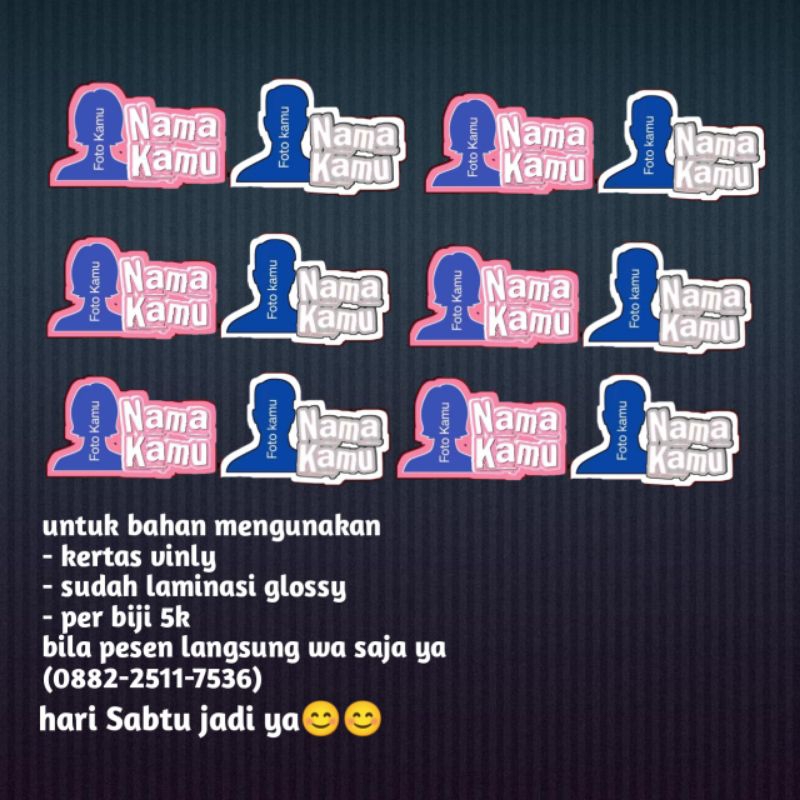 

stiker costom foto + nama