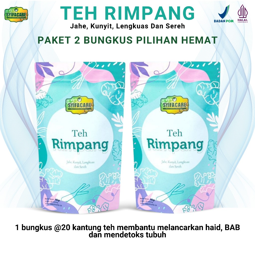 

Teh Rimpang 2 Bungkus Teh Celup 20 Kantong Harga Termurah | Teh Herbal Alami Segar Dan Menyehatkan