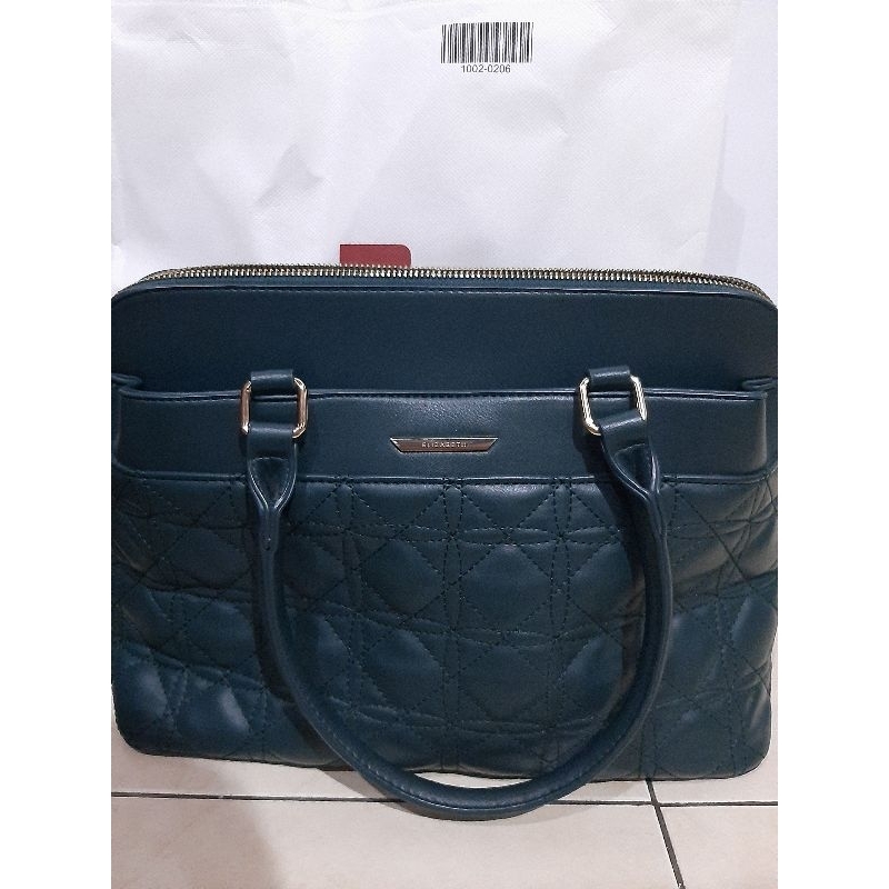 [PRELOVED] Tas Elizabeth Handbag Wanita Dark Blue Green Tosca
