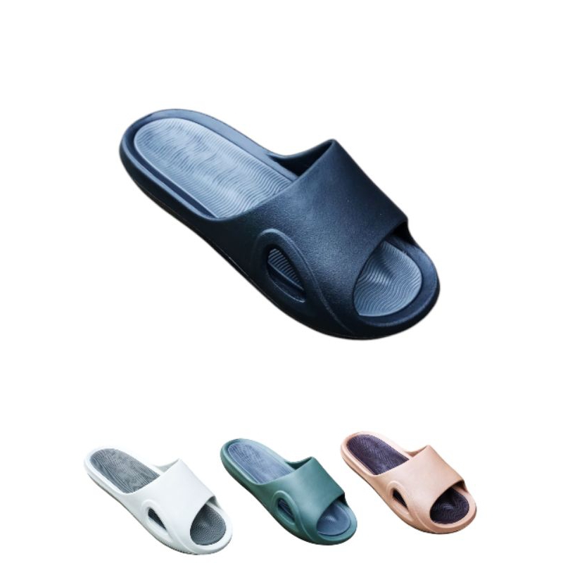 Sandal Sendal Slip On Pria Wanita Sandal Slop Sandal Polos Sandal Paylon Karet Anti Slip Anti Licin 