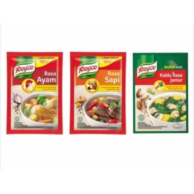 

MURAH Royco Kaldu Ayam , sapi dan jamur 8gr ( 1 renceng 12pcs )