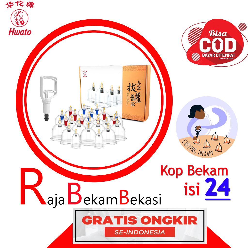 Alat Bekam isi 24 Kop Hwato - Bekam Kop isi 24 Hwato Gratis Alat Kerok Badan