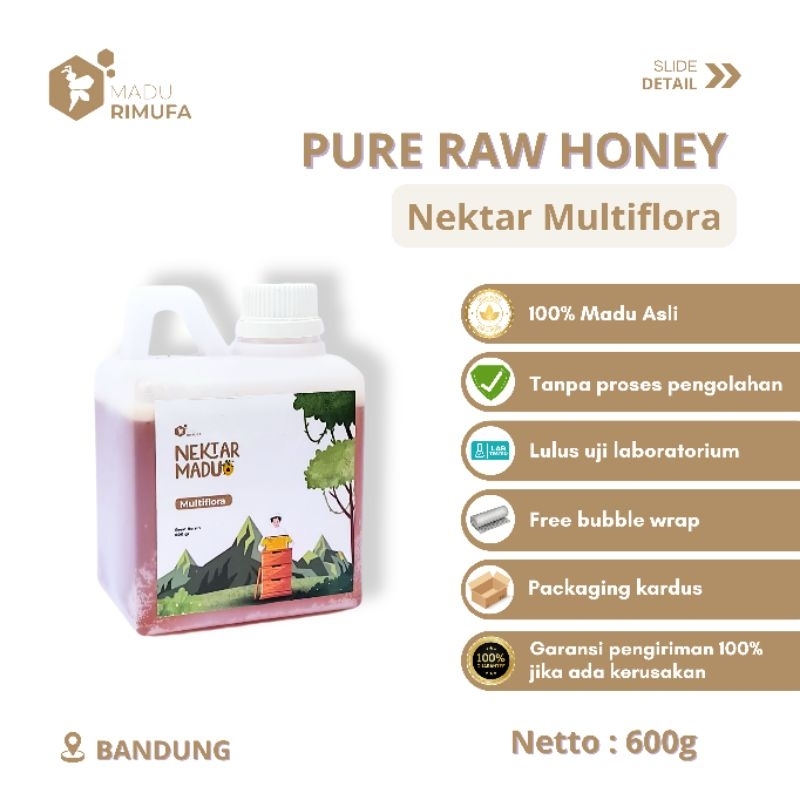 

Madu Murni Nektar Multiflora 600 Gram 100% Madu Asli