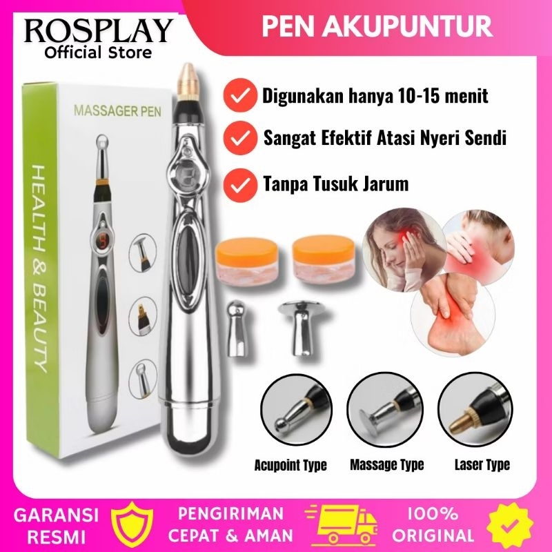 Pena Akupuntur + Cream / PENA PIJAT TERAPI REFLEKSIELEKTRIK MASSAGE PEN AKUPUNTUR LISTRIK MERIDIAN