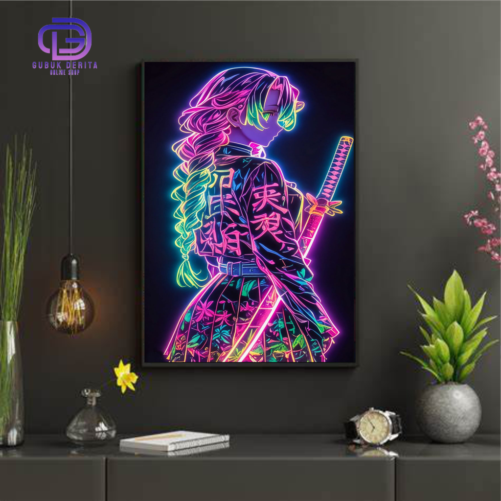 Hiasan Dinding KIMETSU NO YAIBA 1 Set Wall Decor Poster Kayu Pajangan Kamar Tidur 1 pcs . Set Wall D