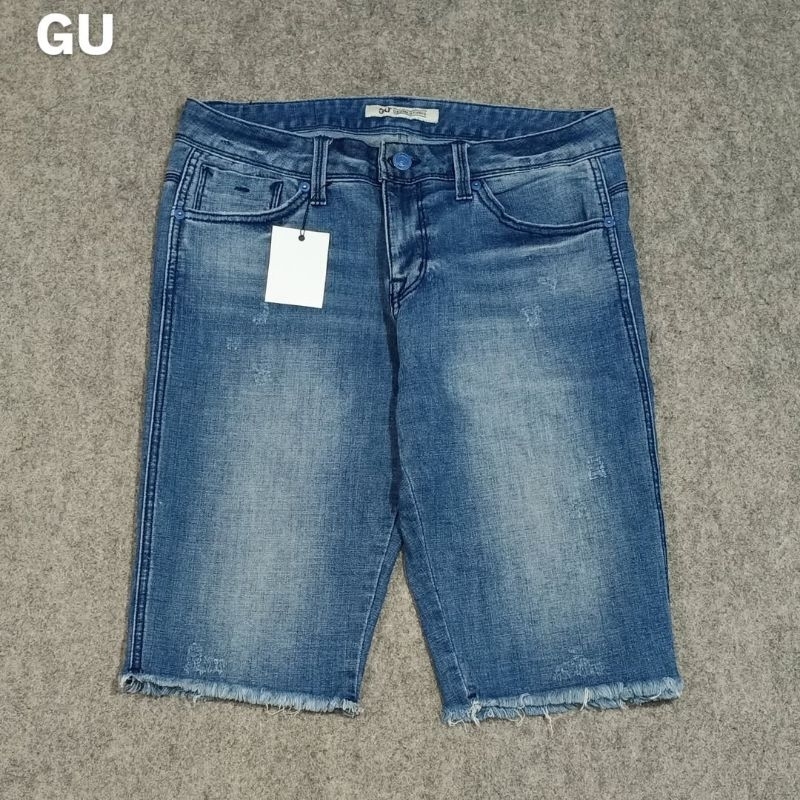celana pendek jeans pria GU size 31 second