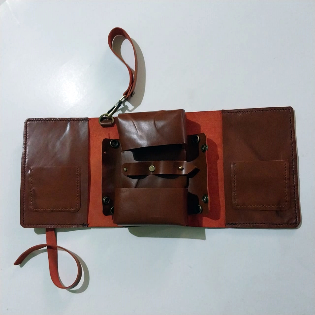 Leather Pipe Bag Pipe Pouch Wadah Pipa Cangklong Kulit