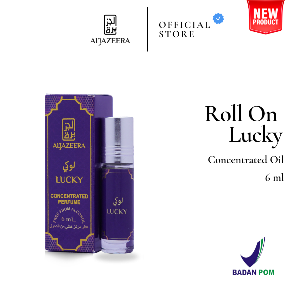 Lucky Parfum Roll On Arab 6 ml Non Alkohol | Minyak Wangi Concentrated Oil | Original Segel Pabrik |