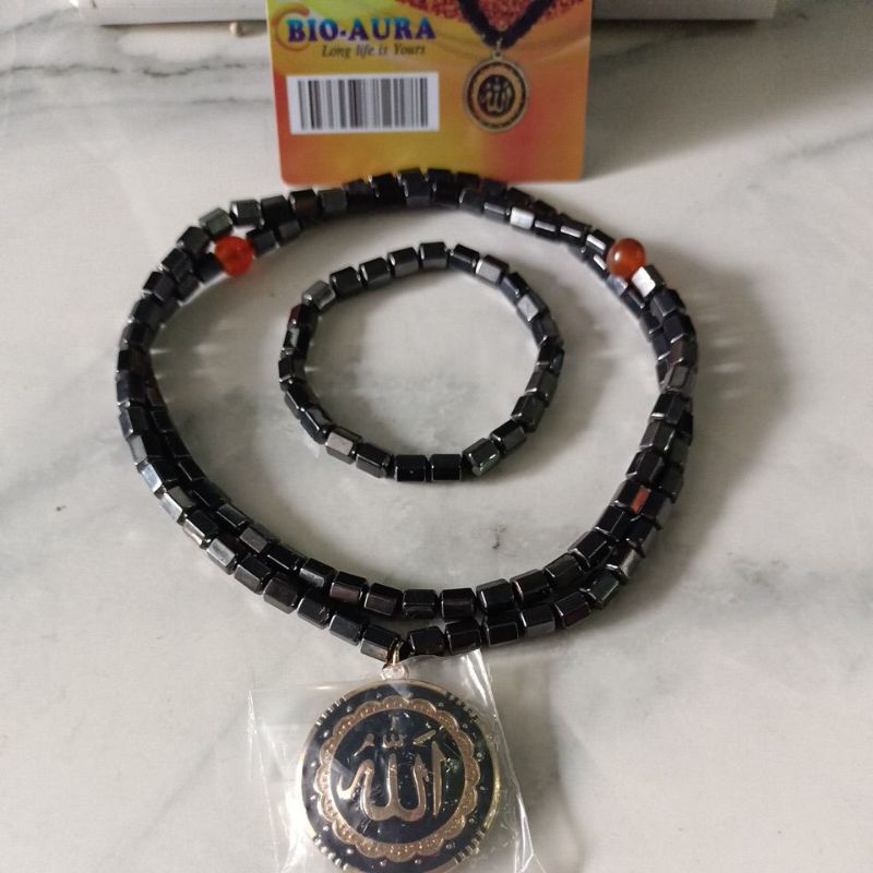 Kalung Magnet Tasbih 99 bonus Gelang Magnit Melancarkan peredaran darah