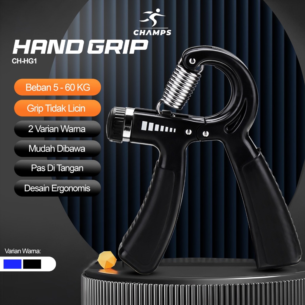 CHAMPS HandGrip Otot Tangan Adjustable 5-60Kg Olahraga Tangan SPEEDS Portable