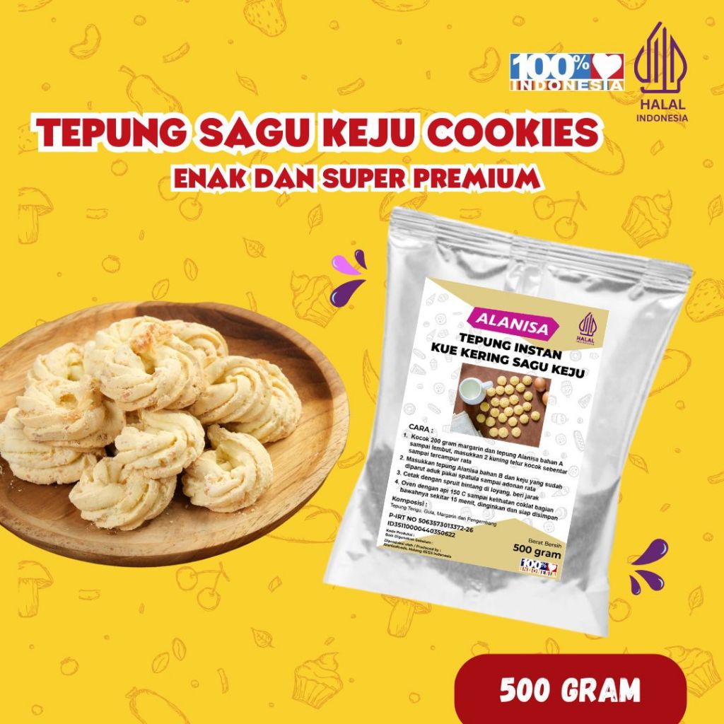 

TEPUNG KUE KERING SAGU KEJU 500GR, TEPUNG KUE KERING PRAKTIS!!