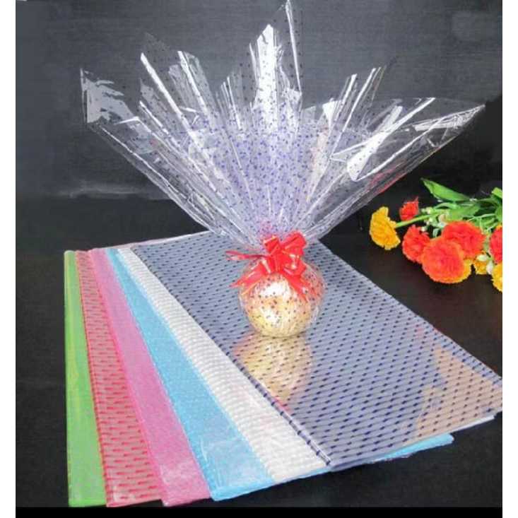 

Plastik Parcel Motif (ISI 10 LEMBAR) 80 x 70 cm Merk Pacman / Plastik OPP Lembaran Bingkisan, Kado Acara Pertunangan dan Ulang Tahun