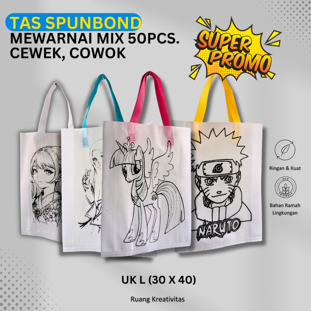 

Tas Spounbound Mewarnai Mix 50pcs. Cewek, Cowok,
