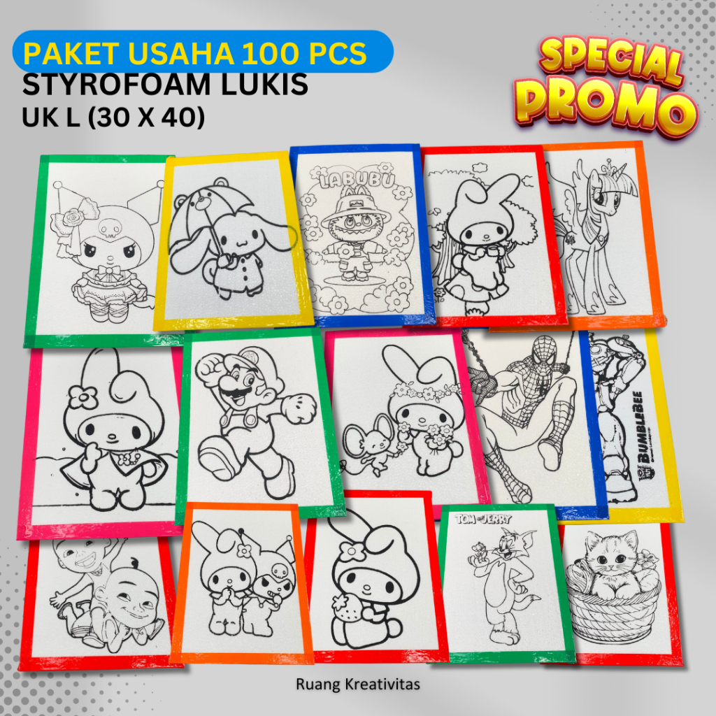 

Paket Usaha 100 Pcs Styrofoam Lukis Uk 30x40x1 List Lakban