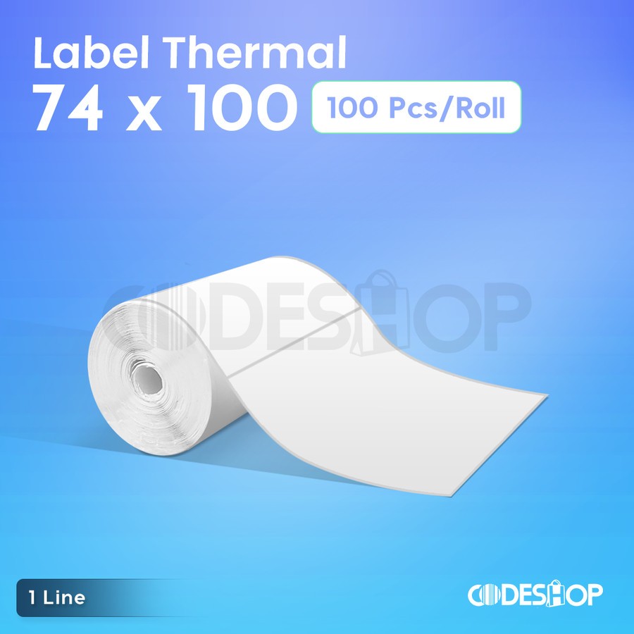 

Label Thermal 74X100 Sticker Barcode 78X100 Perforasi 74 X 100
