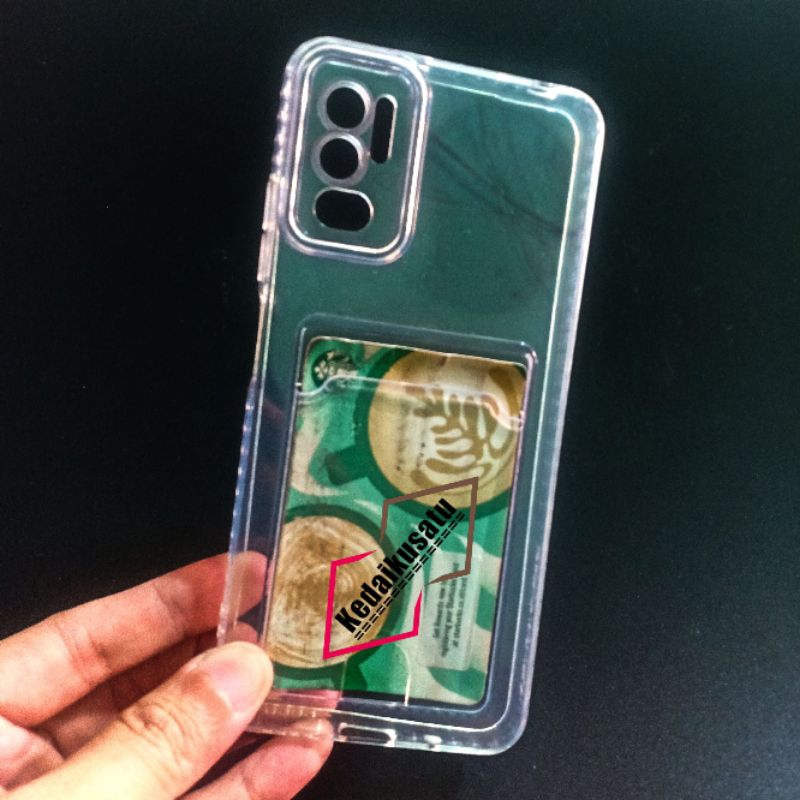 Xiaomi Redmi Note 10 5G Case Softcase TRANSPARAN CARD HOLDER Casing Redmi Note 10 5G