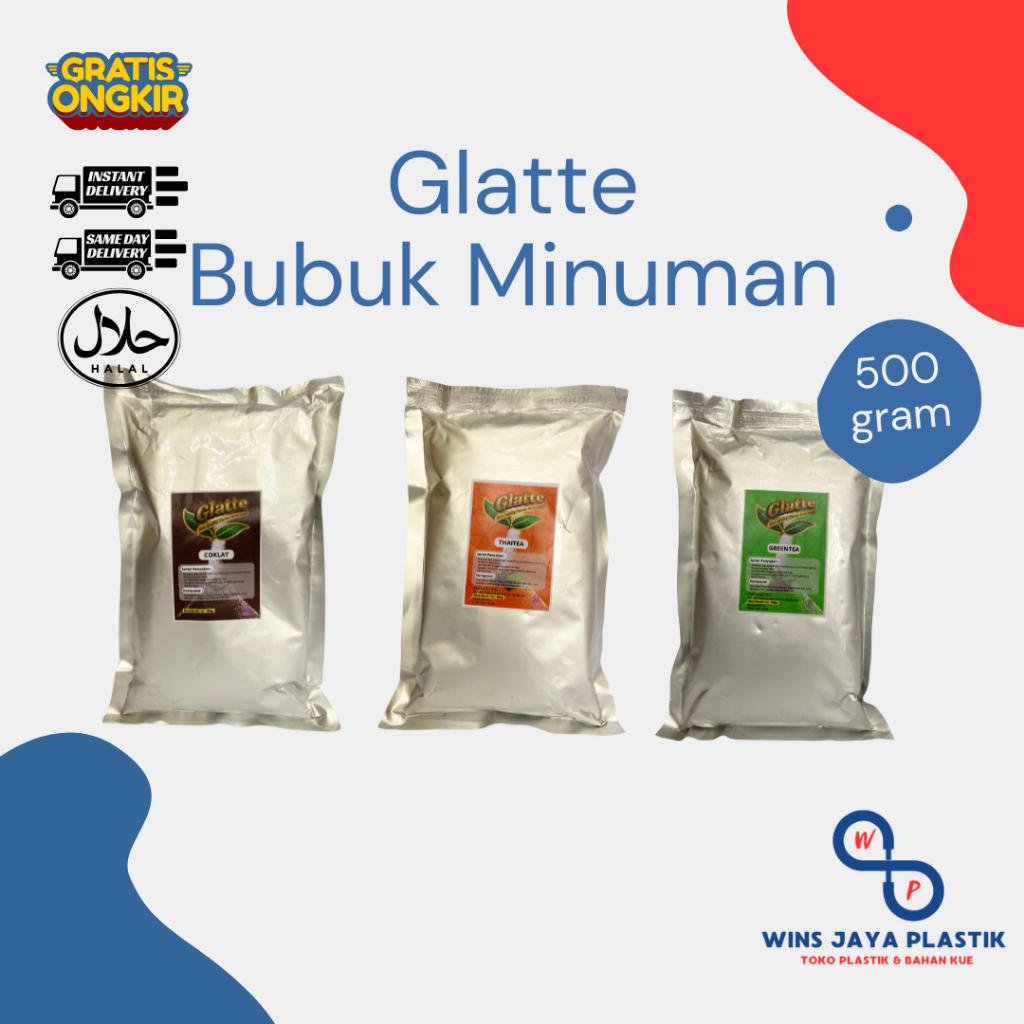 

Glatte Serbuk Minuman 500 Gram | Thaitea | Greentea | Coklat | Bubuk Minuman