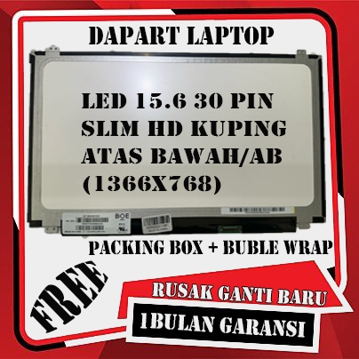 LED LCD LAYAR Acer Aspire E1-572 E1-572G E5-532 E5-532G V5-591G V5-591 15.6 Slim 30 HD (1366x768)