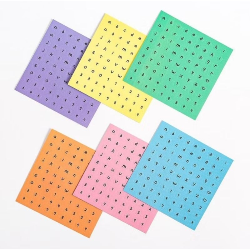 

Stiker huruf warna pastel /sticker alphabet estetik bujo jurnal diary planner diary diy