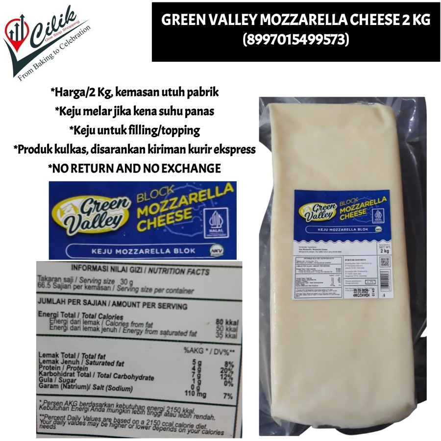 

keju+mozarella+cheese+del's+greenvalley+merk+brand+top+premium+bagus+keju tarik+keju melar+keju karet+keju leleh+topping+bahan+geprek+pizza+dimsum+cemilan+dessert+snack+jajanan