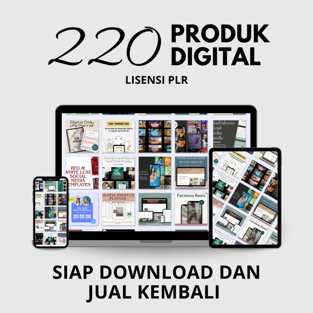 220 PRODUK DIGITAL PLR SIAP JUAL KEMBALI
