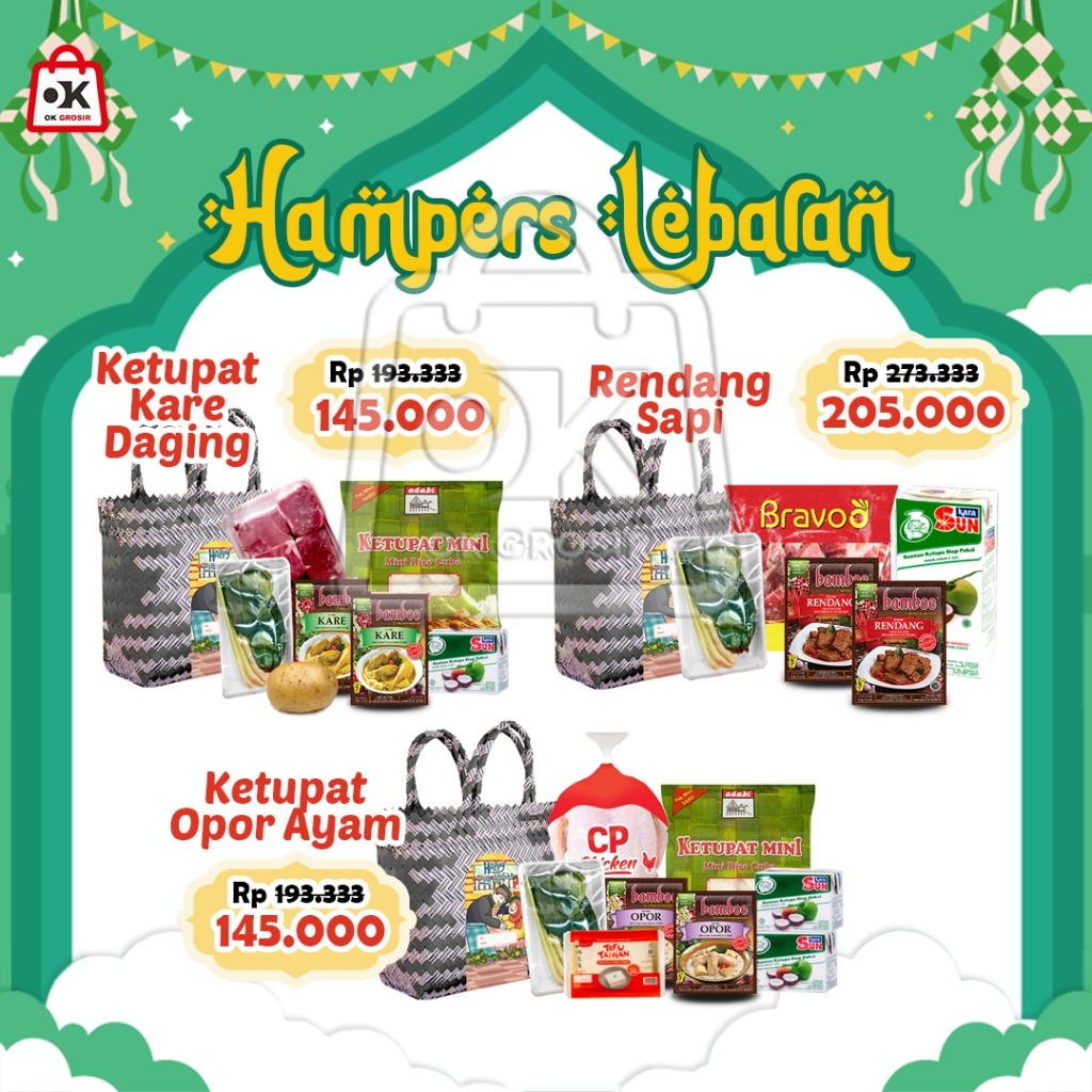 

Hampers Lebaran Besek Rendang / Opor / Kare Ketupat Hamper Paket Masak Hari Raya Idul Fitri (KHUSUS INSTANT)