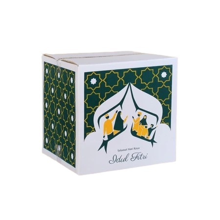 

Kotak Packing Paket Oleh Oleh Ramadan Kareem Dus Parcel Sembako Standar Edisi Greetings Green Uk. 35x35x35 cm isi 5 Pcs