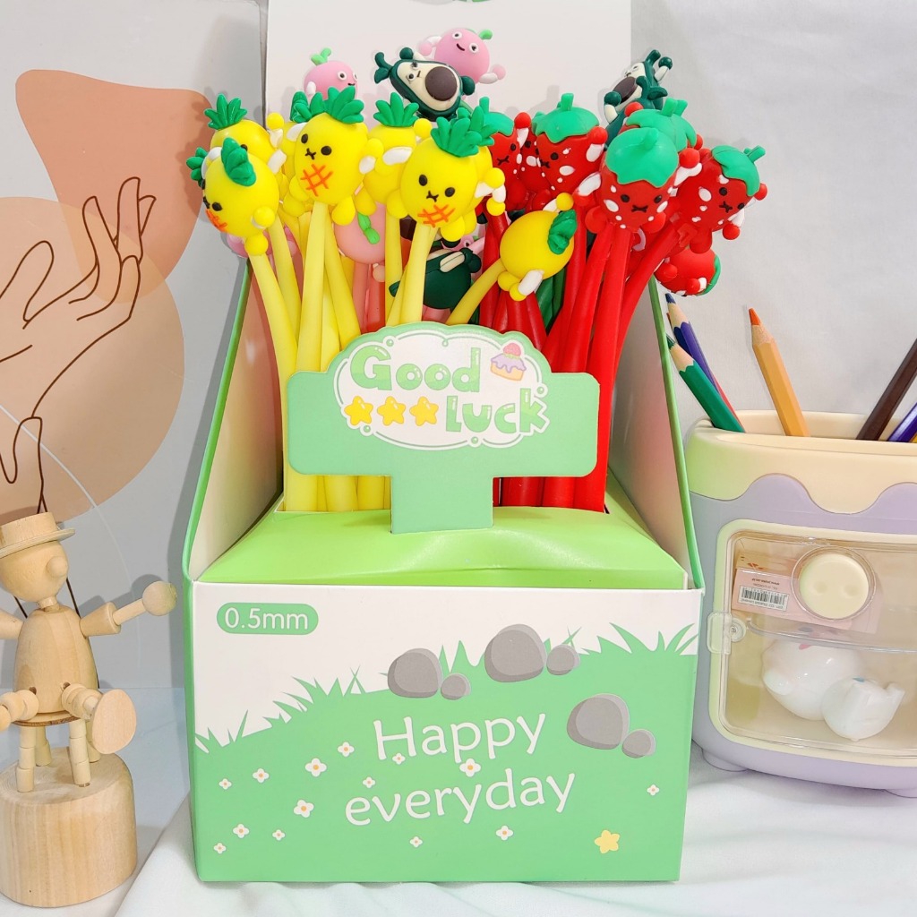 

Pulpen Goyang Happy Fruit tinta gel hitam / Pen Lentur Buah-Buahan Super CUTE LUCU Alat Tulis Sekolah Anak Kekinian Favorit Kualitas Terbaik Harga Termurah Bisa Grosir dan COD