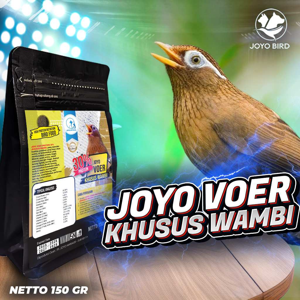 VOER BURUNG WAMBIE | VOER HARIAN | VOER NUTRISI KOMPLIT | JOYO VOER WAMBIE PROTEIN 30% 150 GR