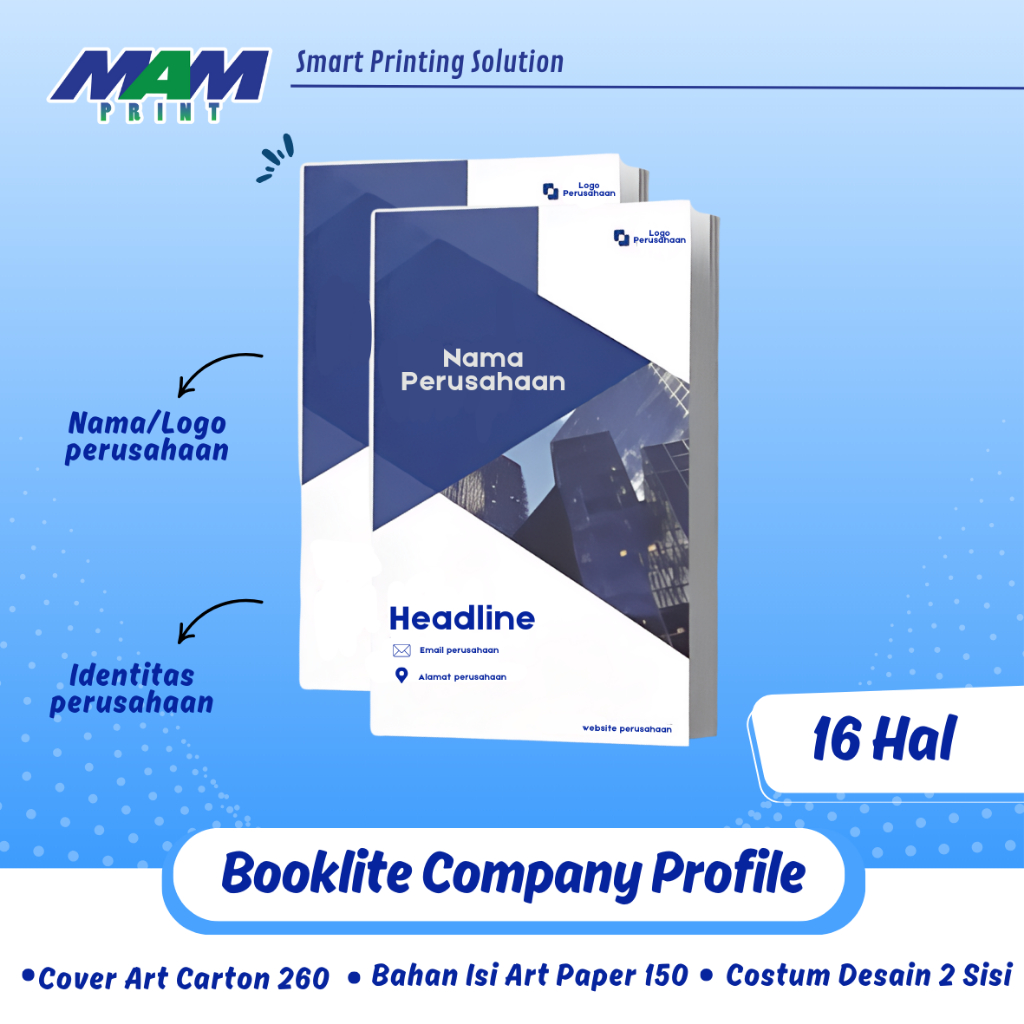 

CETAK BOOKLITE/COMPANY PROFILE, PANDUAN, ANNUAL REPORT, BUKU UKURAN A4 ( 21 X 29.7 CM)
