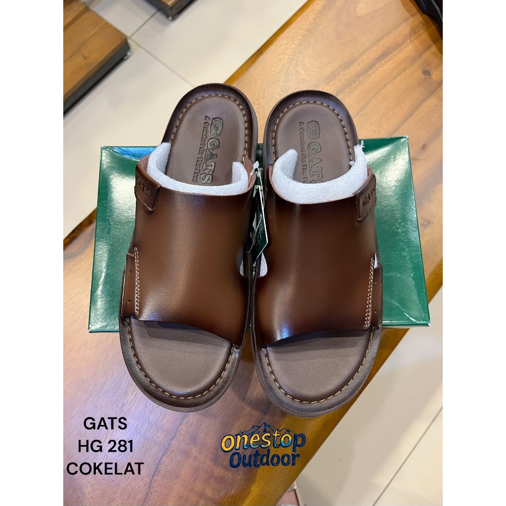 Sandal Pria GATS HG 281 Sandal Kulit Pria Original Gats - Sandal Slide Kulit GATS HG281